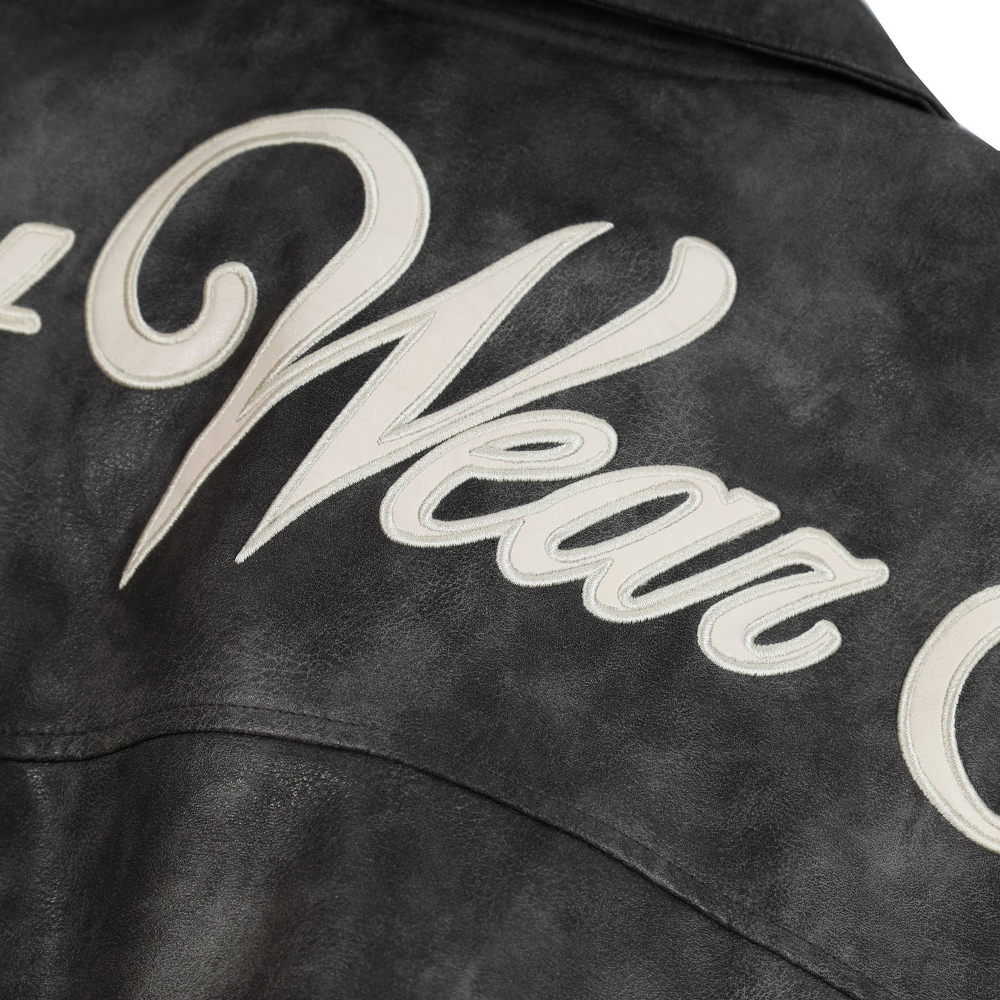 SWE STONEWASHED LEATHER JACKET - BLACK