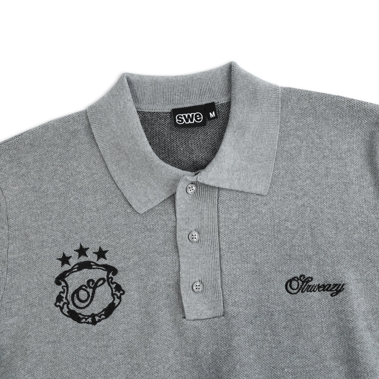 SWE KNIT POLO - GRAY