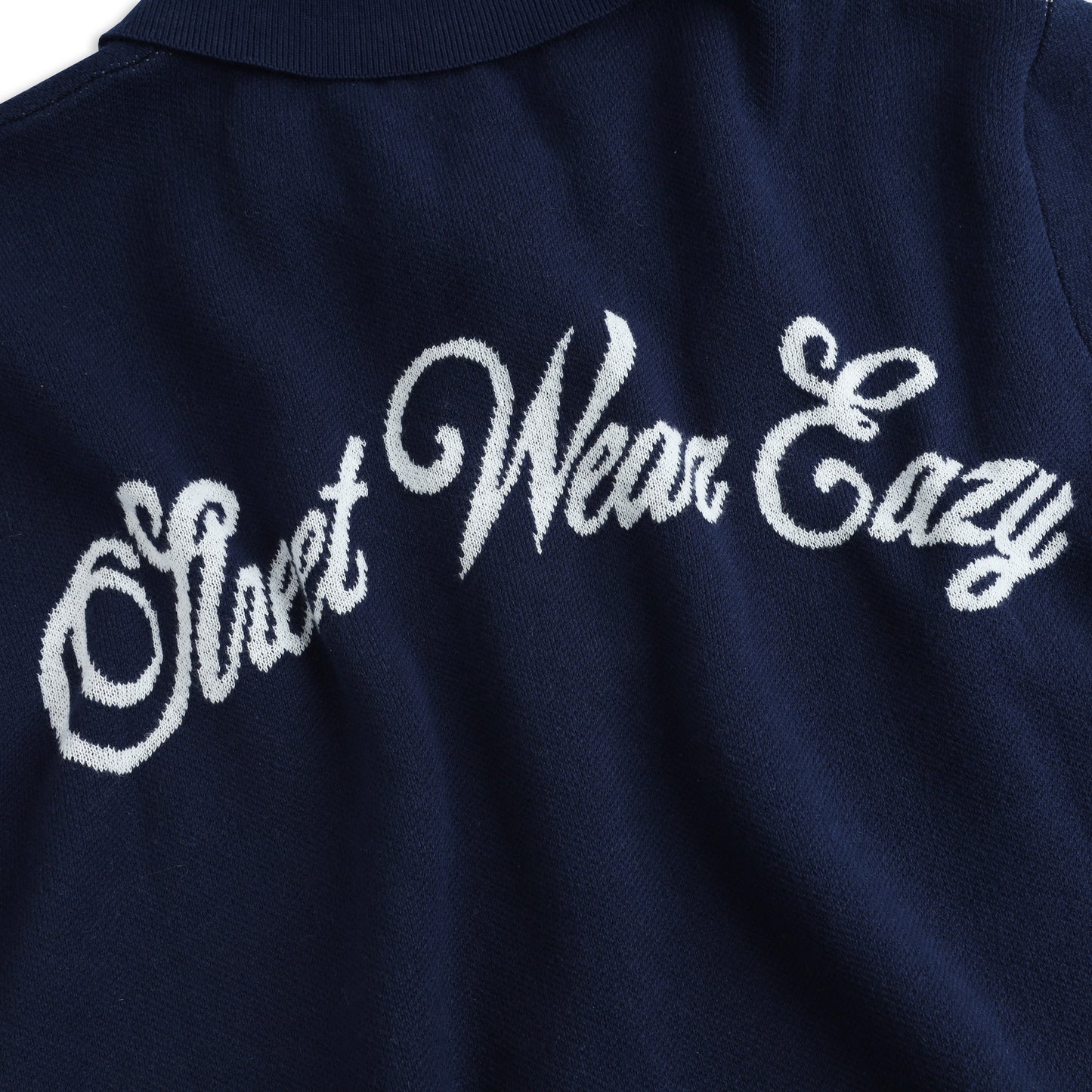 SWE KNIT POLO - NAVY