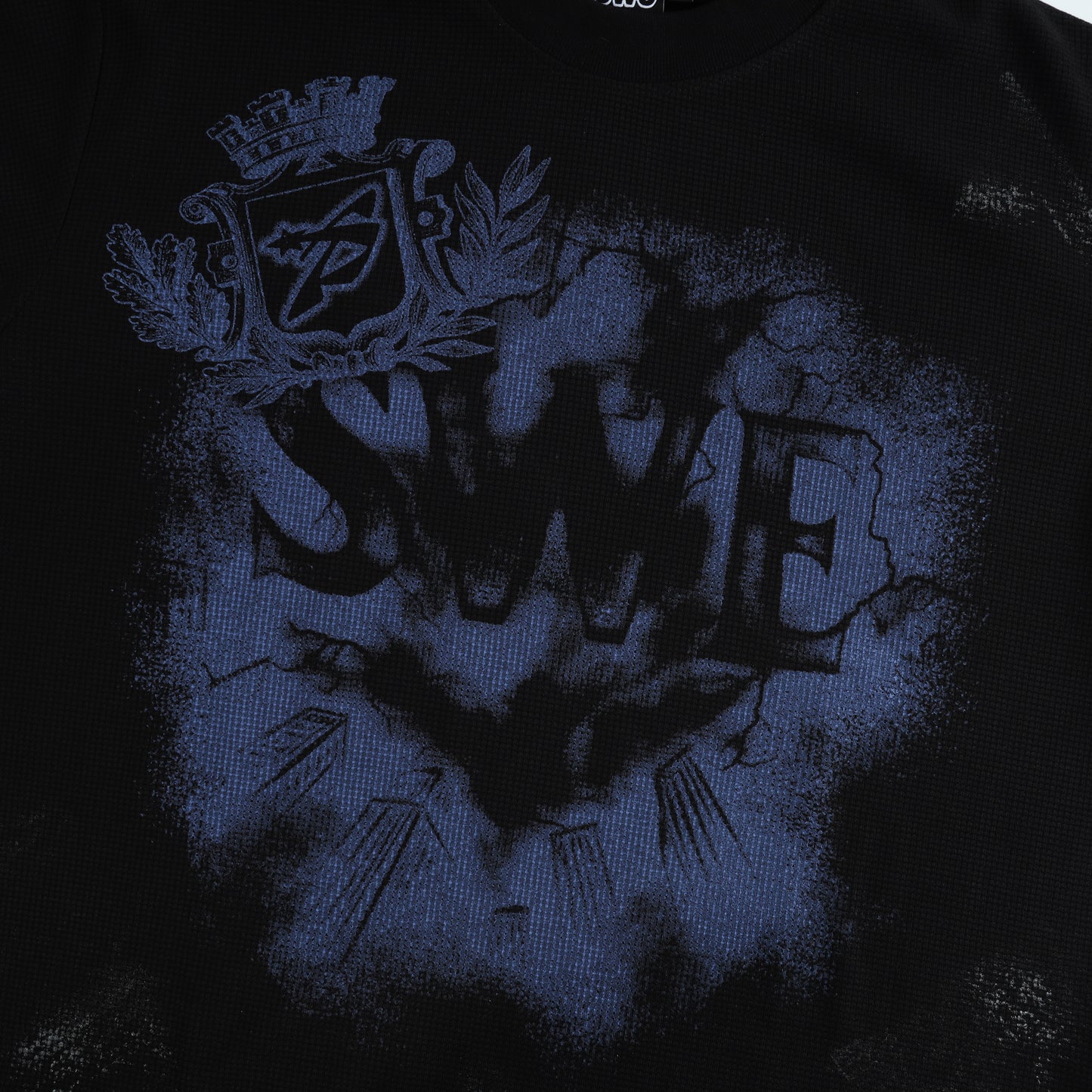 SWE ROYAL WAFFLE L/S TEE - BLACK