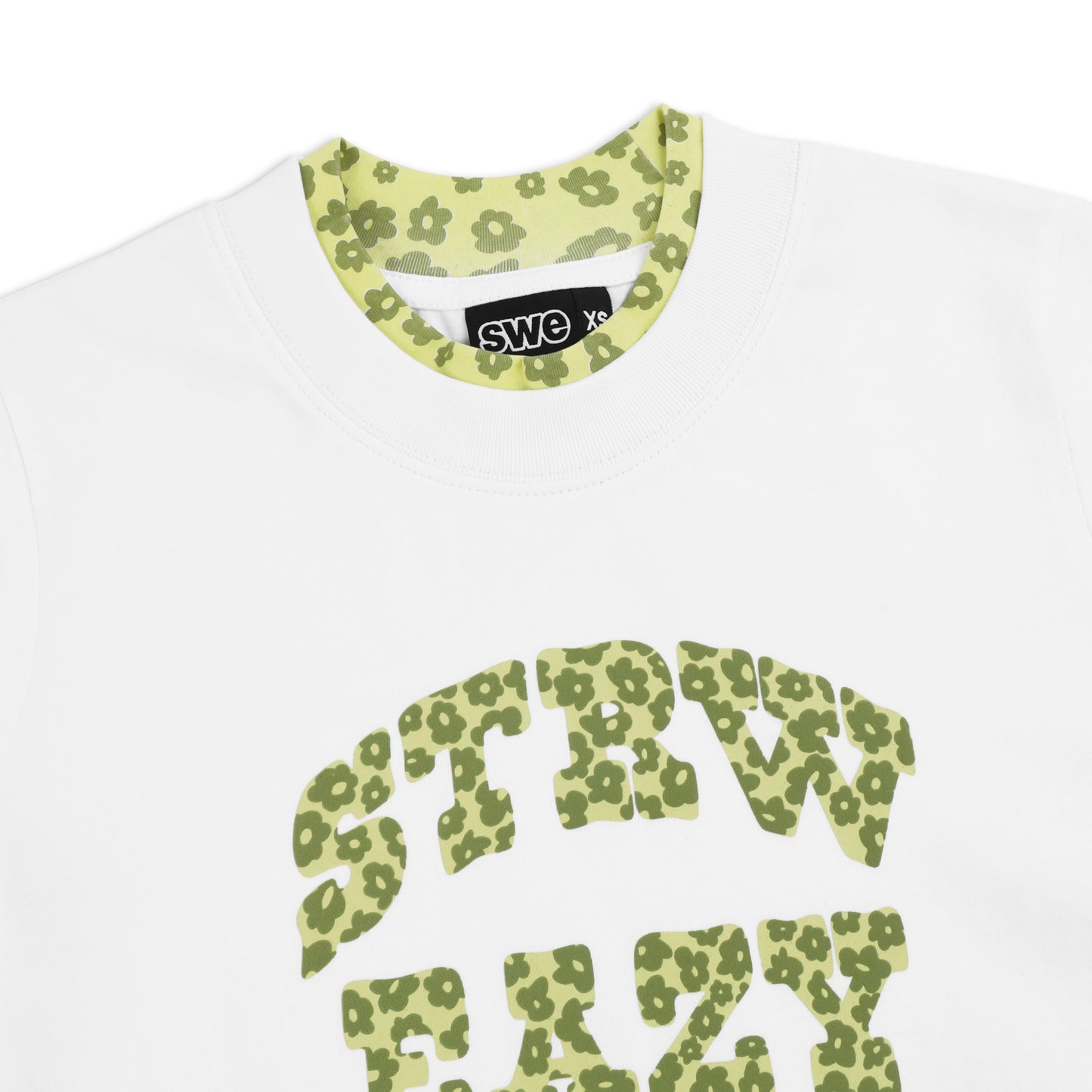 SWE BLOOM BABY TEE - WHITE/BLACK