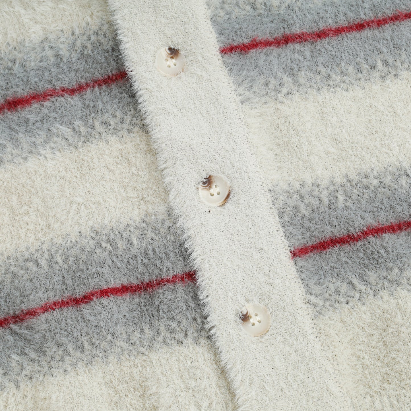 SWE MOHAIR CARDIGAN - STRIPED GRAY