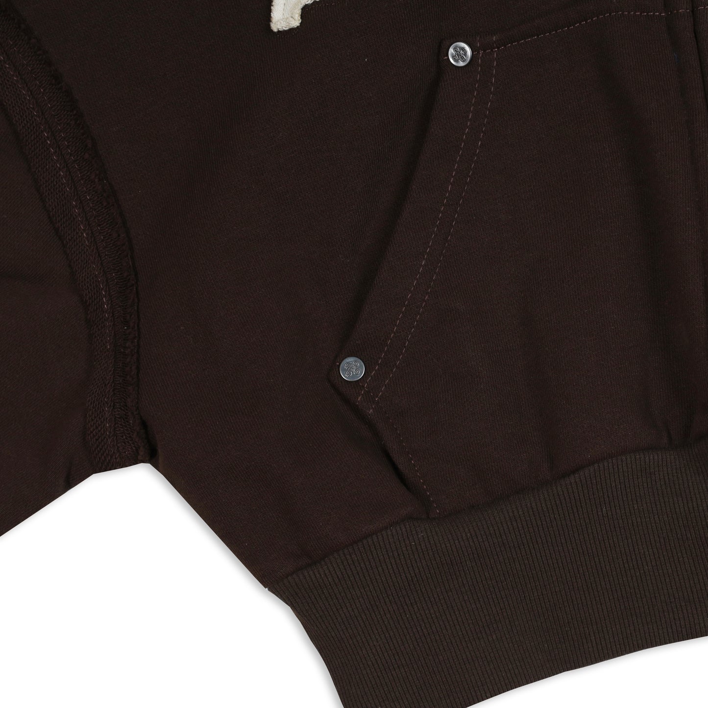 SWE ETIE CROPPED ZIP HOODIE - BROWN