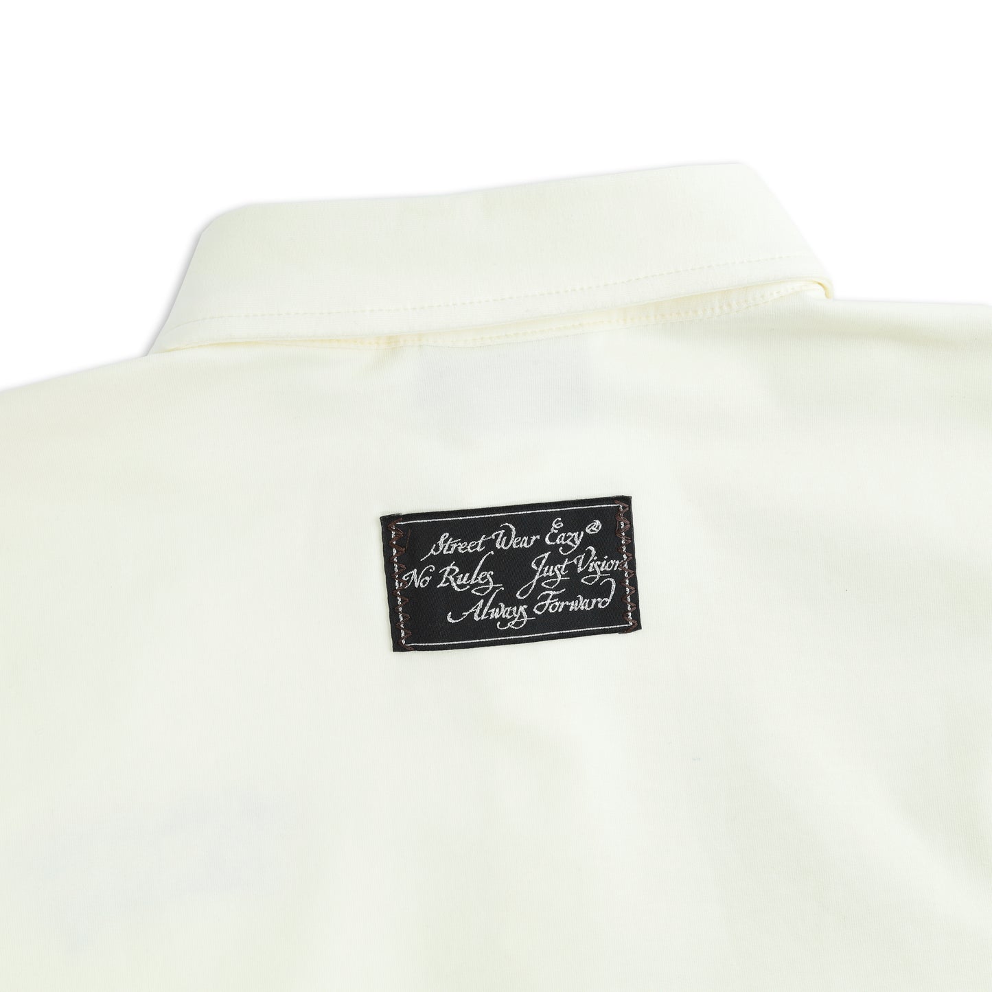 SWE SCRIPT CROP POLO - IVORY