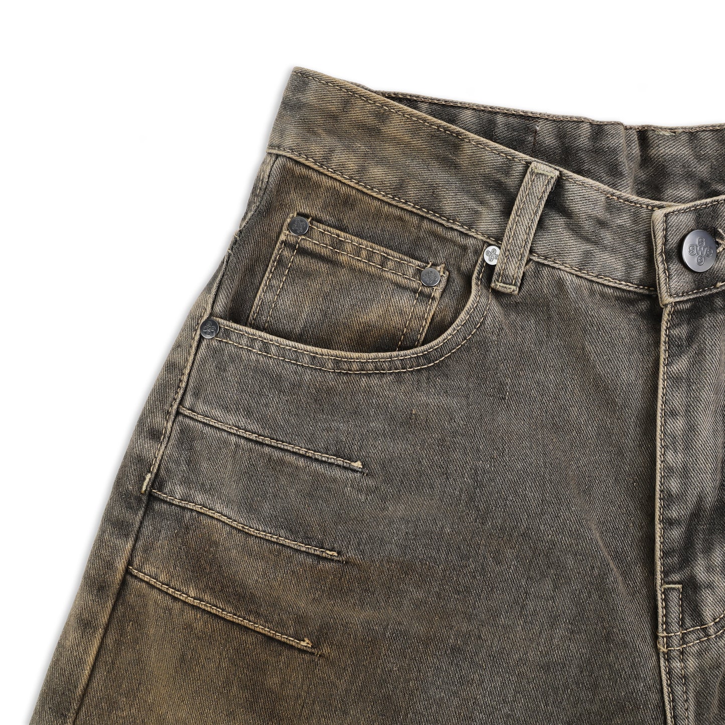 SWE ARC WIDE JEANS - MUD FADE