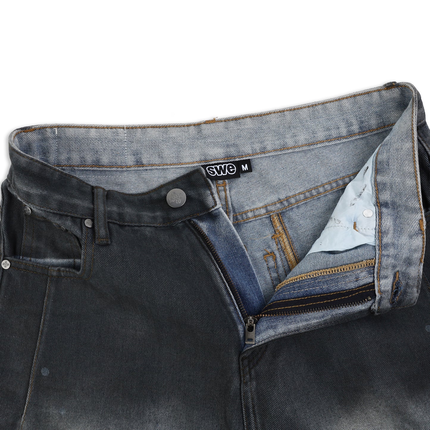 SWE PANEL FADE JEANS - ACID BLACK