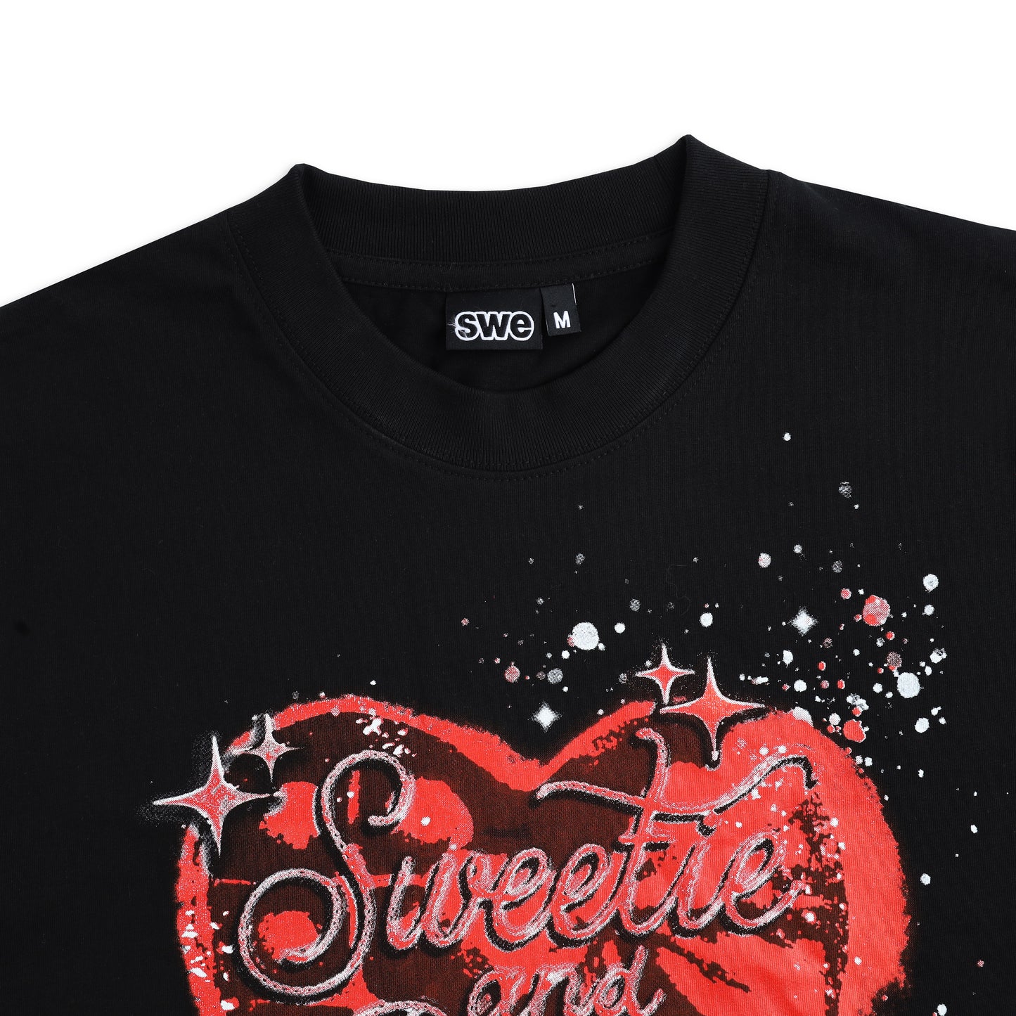 SWE CANDY ROSES BOXY TEE - BLACK