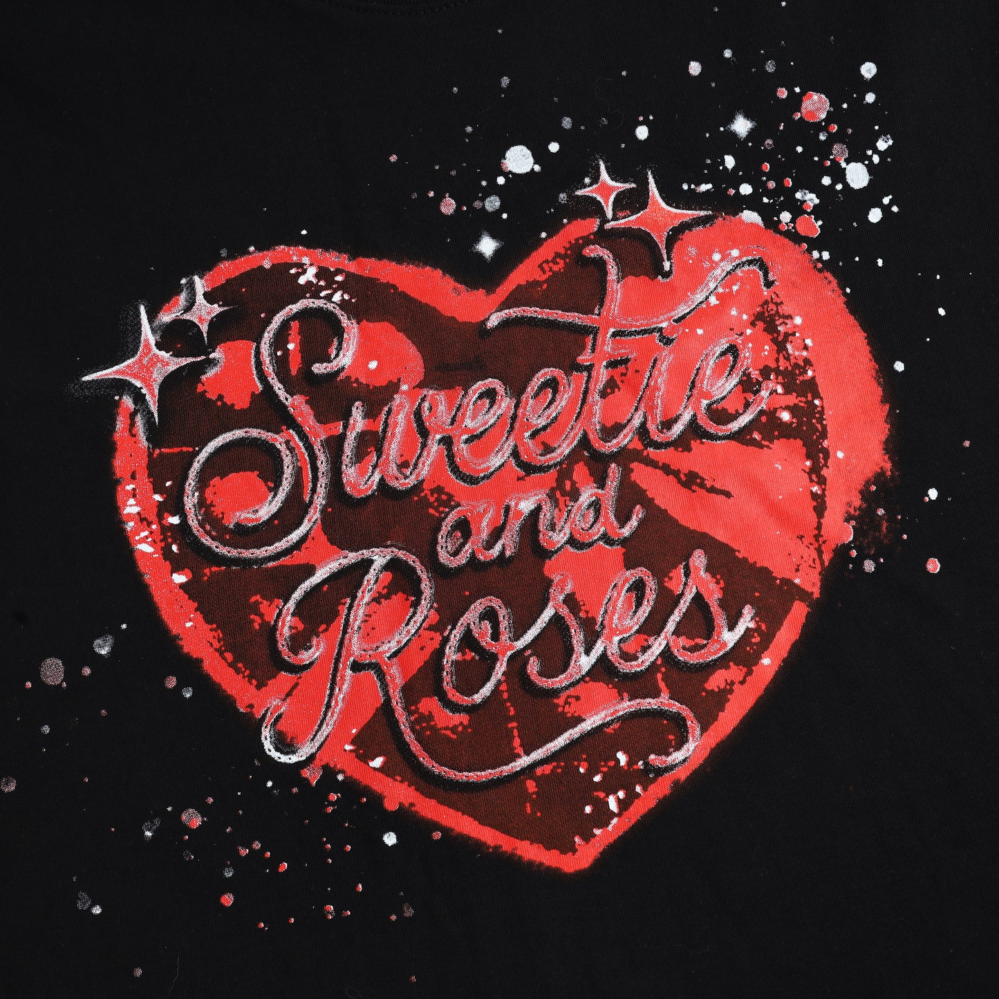 SWE CANDY ROSES BOXY TEE - BLACK