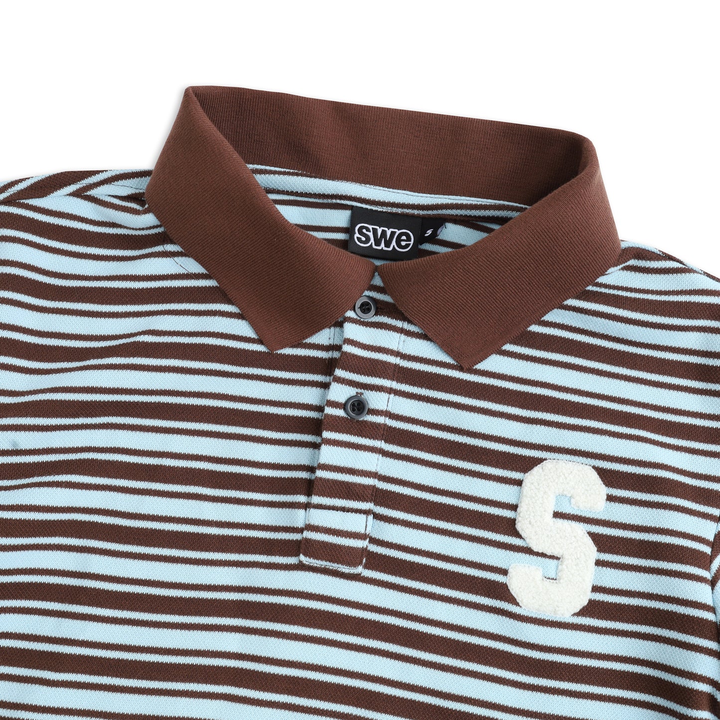 SWE STRIPE CROP POLO - BLUE