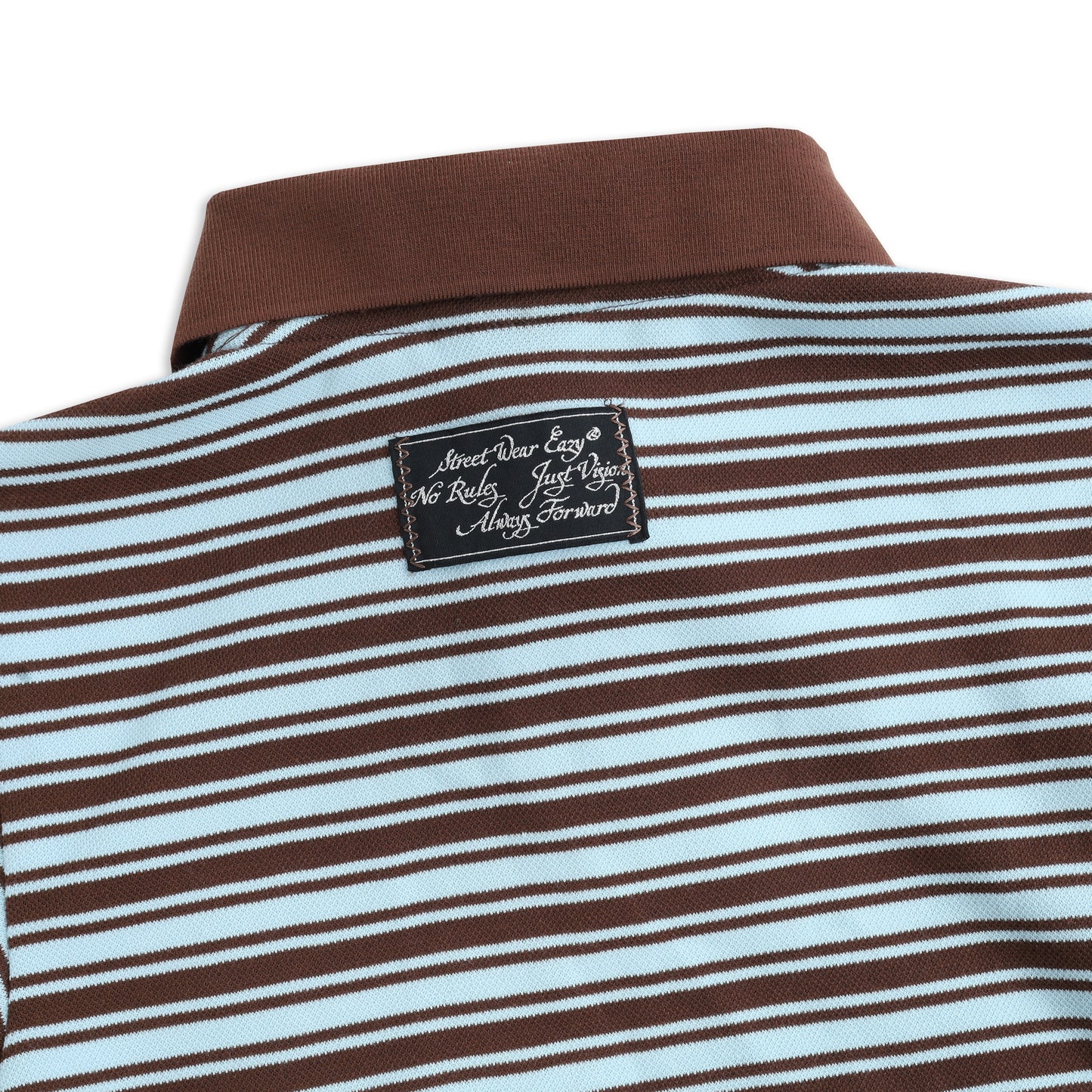 SWE STRIPE CROP POLO - BLUE