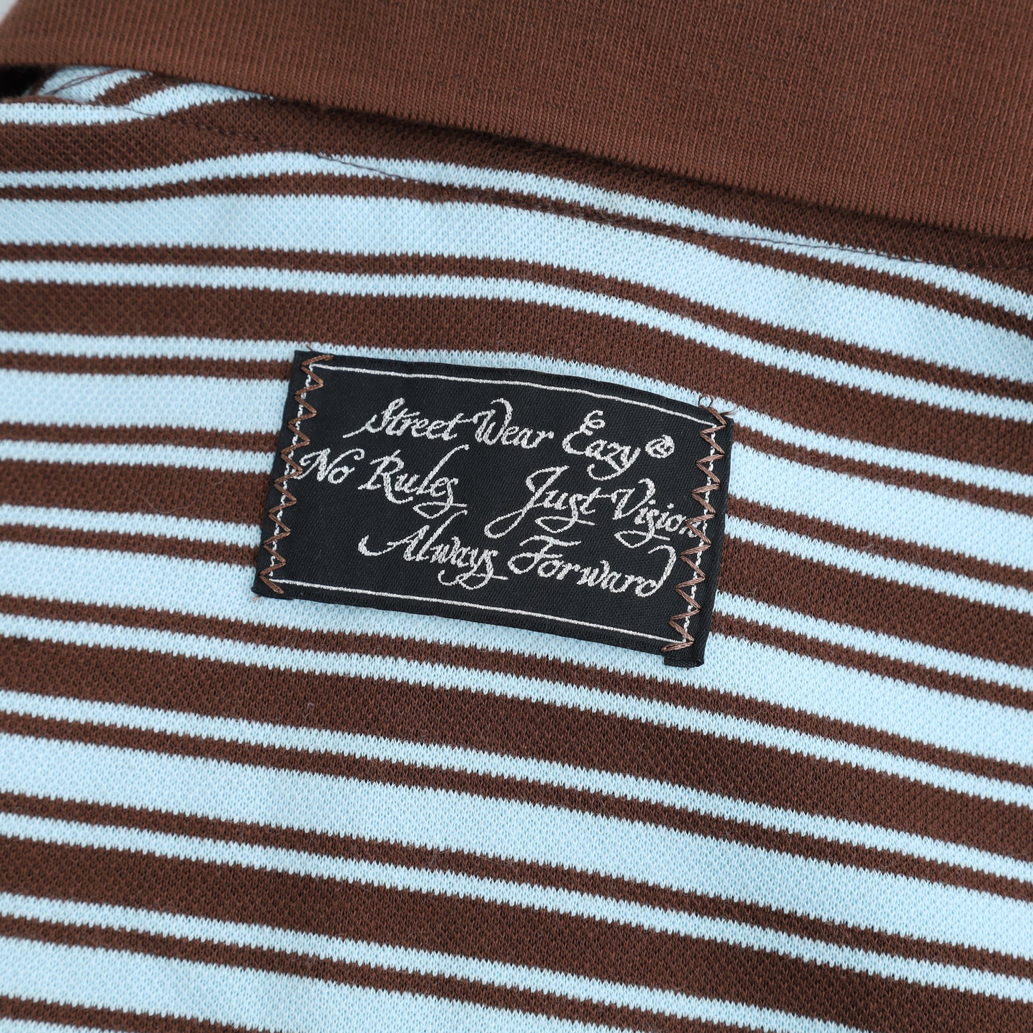 SWE STRIPE CROP POLO - BLUE