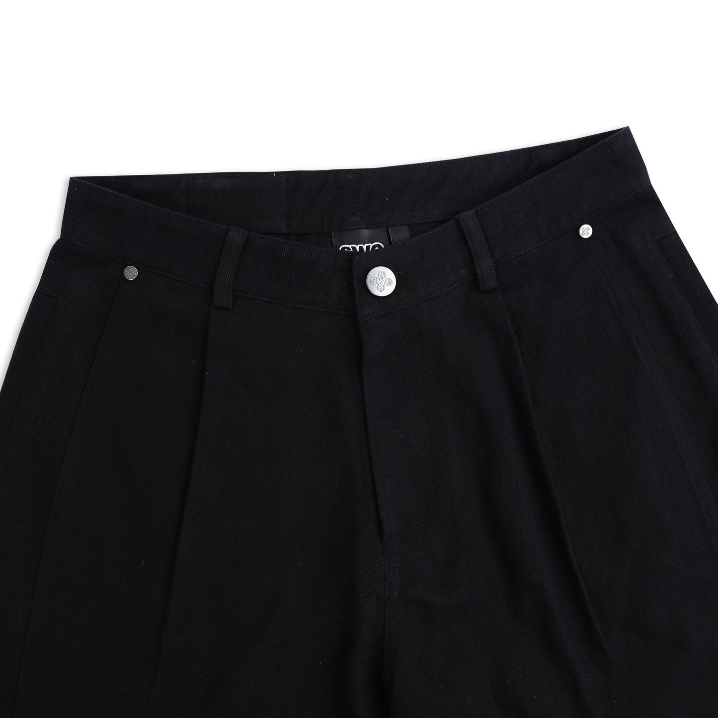 SWE BELTED WIDE PANTS - BLACK