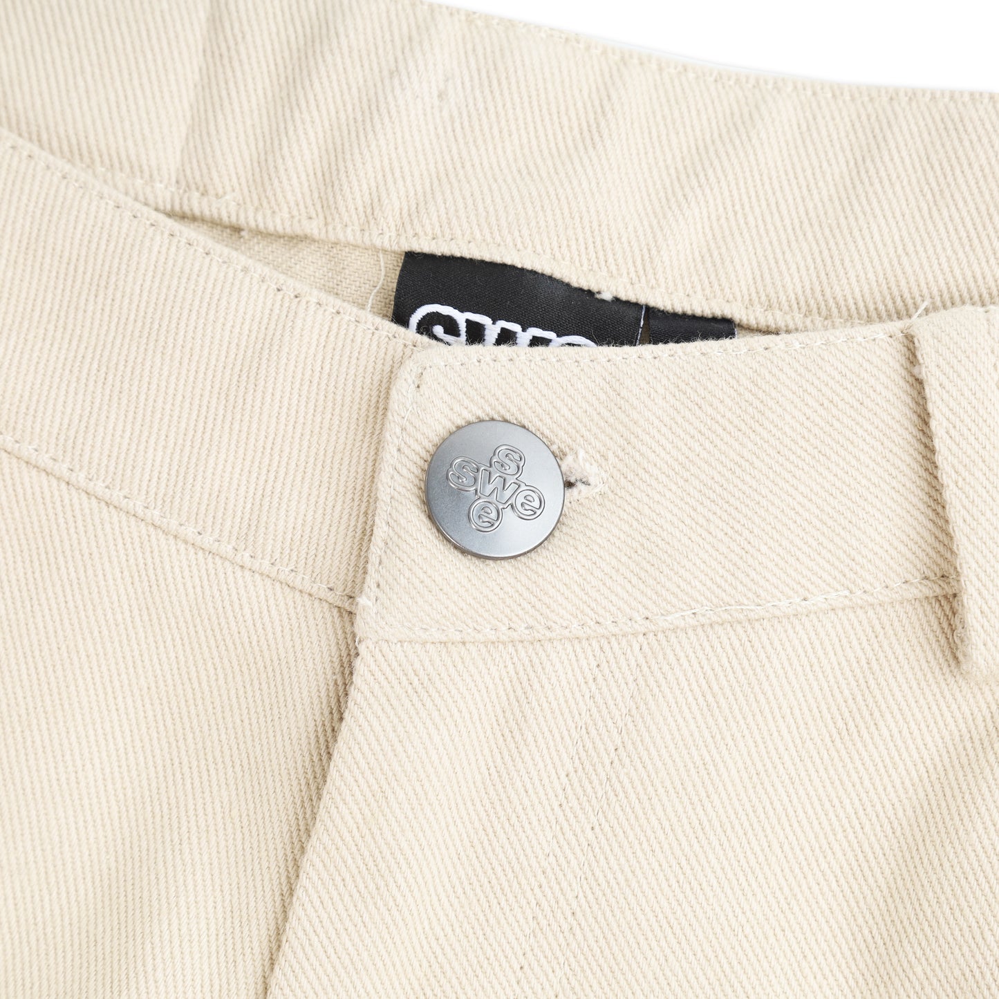 SWE BELTED WIDE PANTS - BEIGE