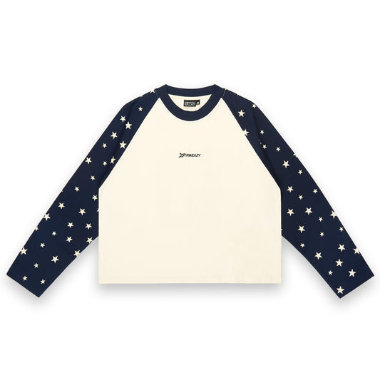 SWE STARFALL BOXY L/S TEE - NAVY/CREAM