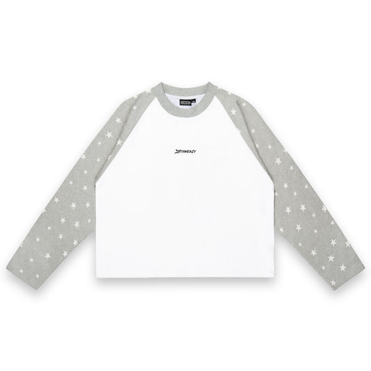 SWE STARFALL BOXY L/S TEE - GRAY/WHITE