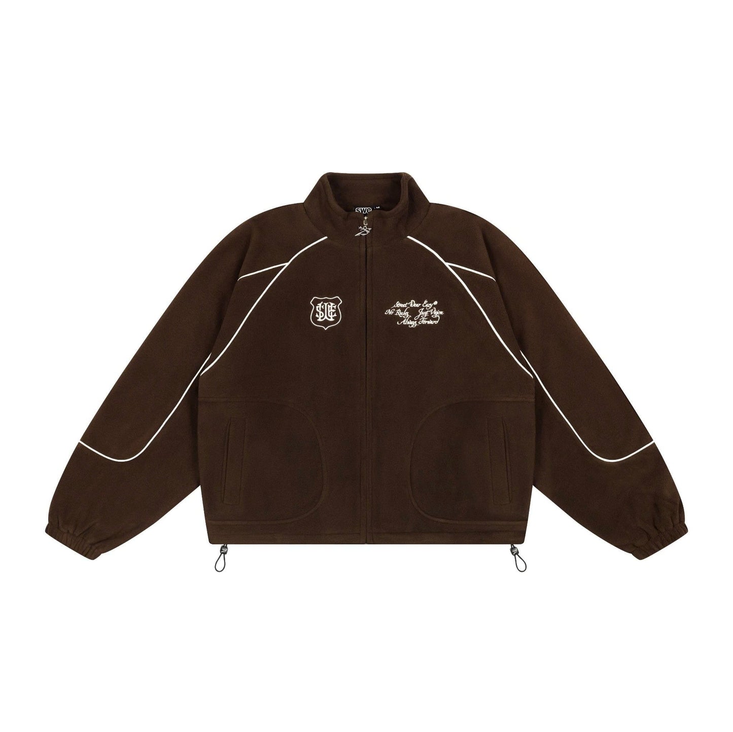 SWE TRACK FLEECE JACKET - BROWN