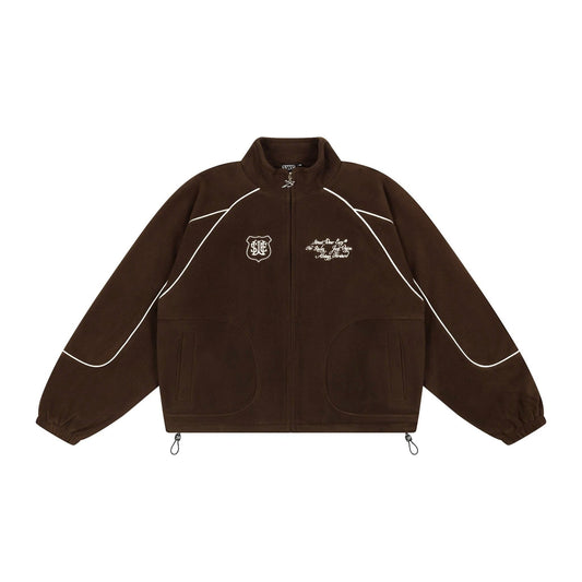 SWE TRACK FLEECE JACKET - BROWN