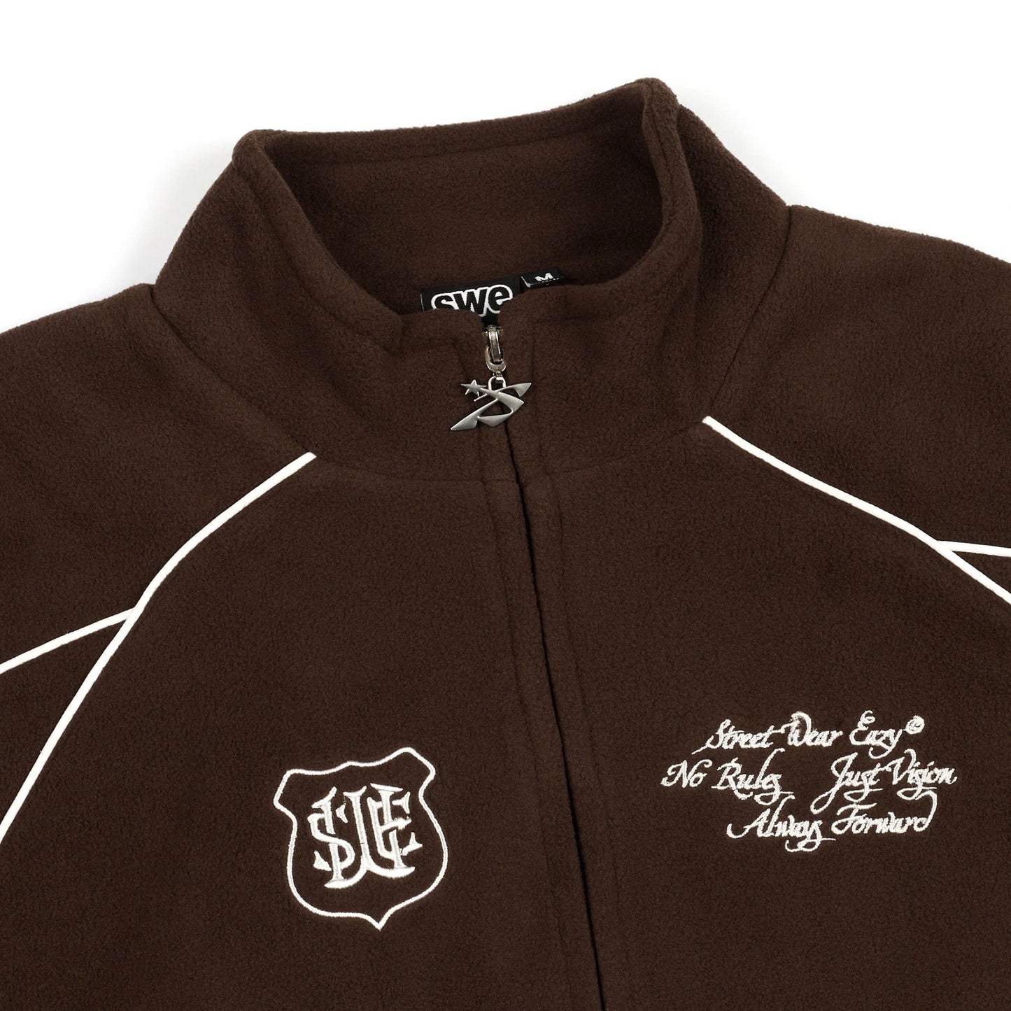 SWE TRACK FLEECE JACKET - BROWN
