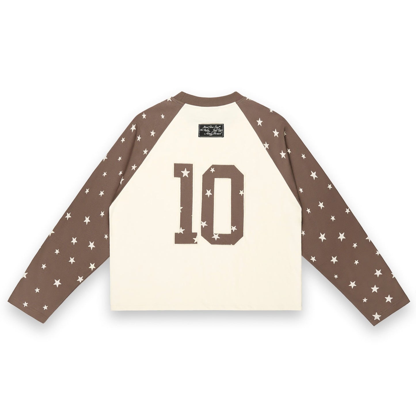 SWE STARFALL BOXY L/S TEE - BROWN/CREAM