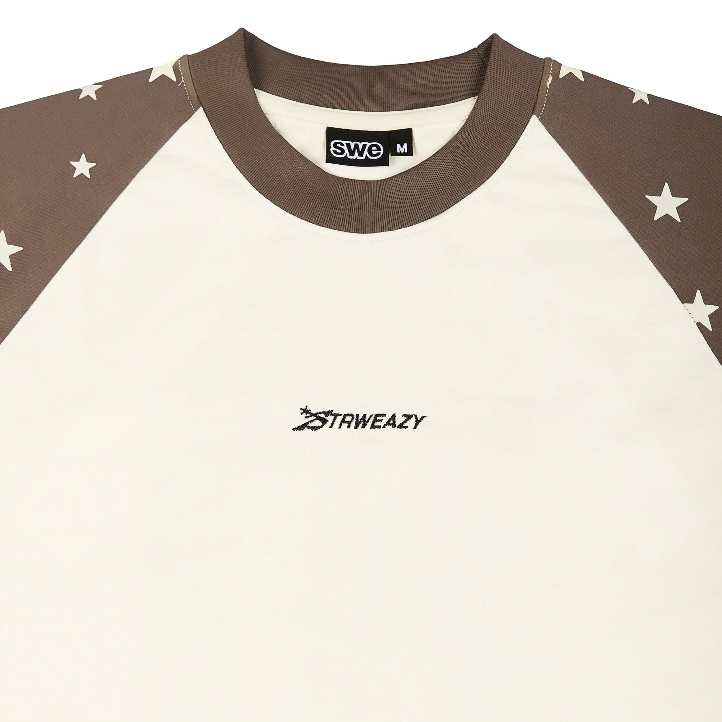 SWE STARFALL BOXY L/S TEE - BROWN/CREAM