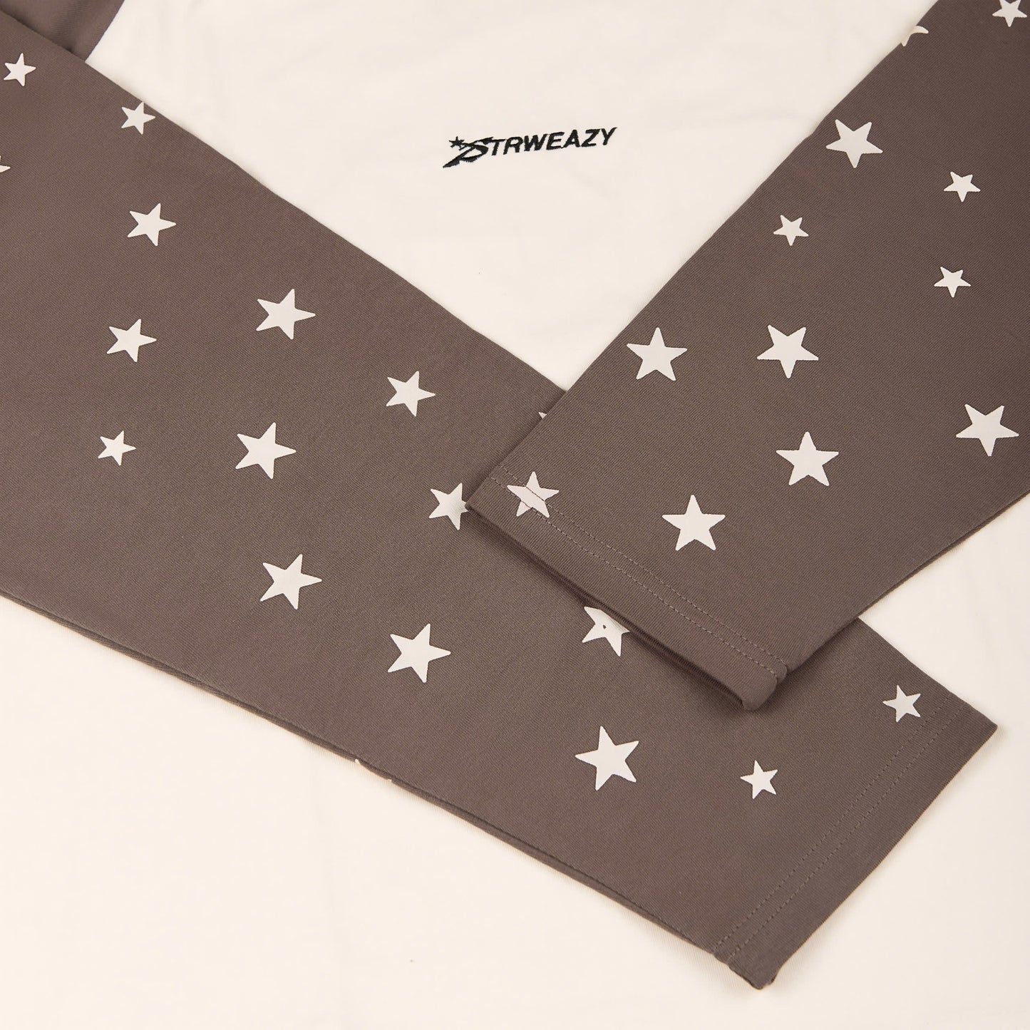 SWE STARFALL BOXY L/S TEE - BROWN/CREAM