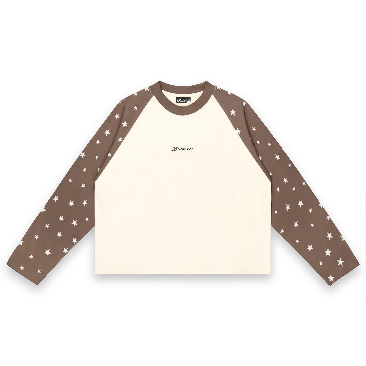 SWE STARFALL BOXY L/S TEE - BROWN/CREAM